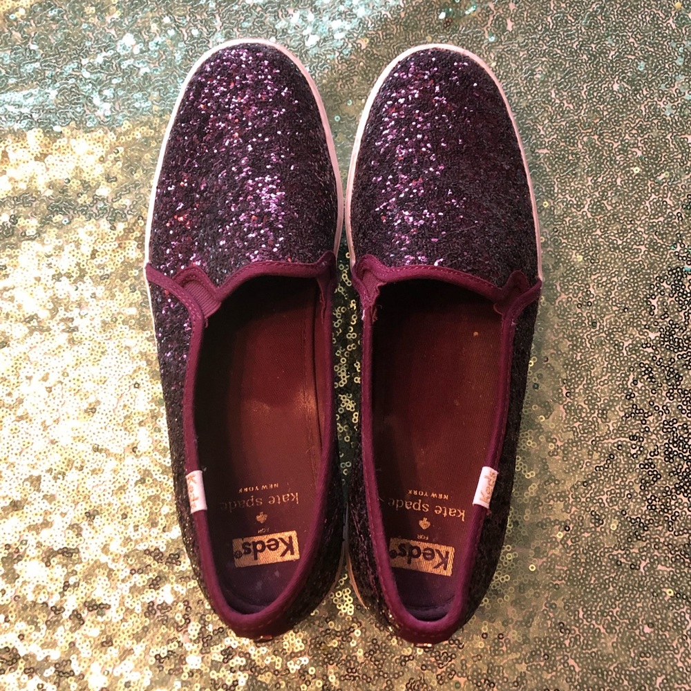 Maroon Glitter Kate Spade for Keds Sneakers